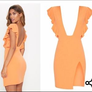 Pretty Little Thing Tangerine Fringe Dress